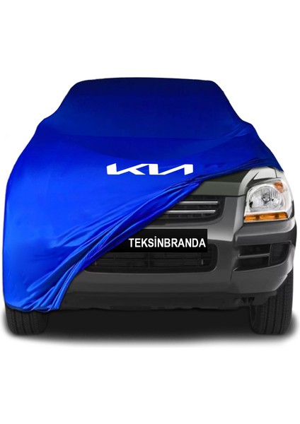 Kia Sportage 2 (2004 - 2010) Mavi Kumaş Araba Branda Logolu Kumaş Araba Brandası Penye Oto Branda