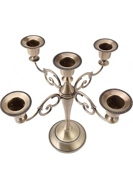 5 Gözlü Metal Retro Şık Restoran Düğün Şamdan Dekoratif Mumluk MT156RT