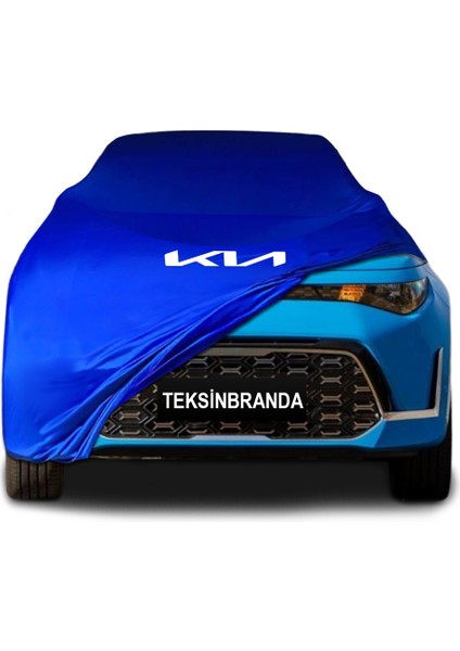 Kia Soul Mavi Kumaş Araba Branda Logolu Kumaş Araba Brandası Penye Oto Branda