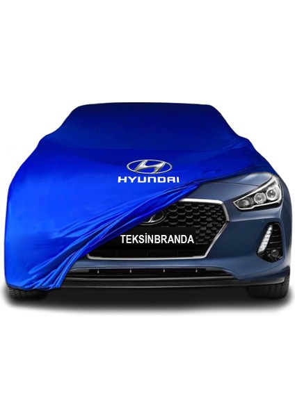 Hyundai I30 3 Fastback Sedan Mavi Kumaş Araba Branda Logolu Kumaş Araba Brandası Penye Oto Branda