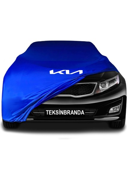 Kia Optima 4 Sedan (2015 - 2020) Mavi Kumaş Araba Branda Logolu Kumaş Araba Brandası Penye Oto Branda