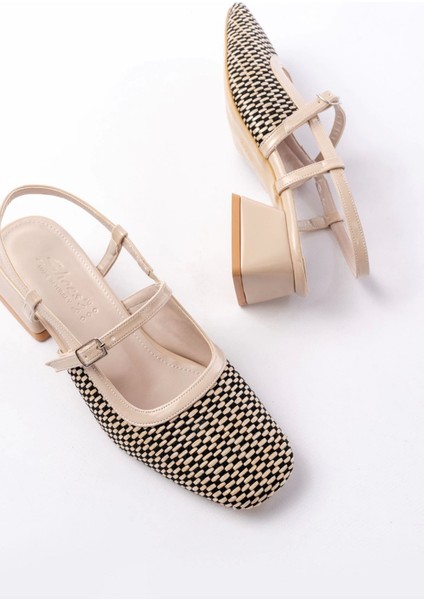 720 Bej Desenli Arkası Açık Günlük Kadın Sandalet fırsatları