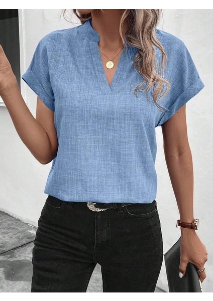 Kadın Kısa Kollu Hakim Yaka Sofya Bluz fırsatları