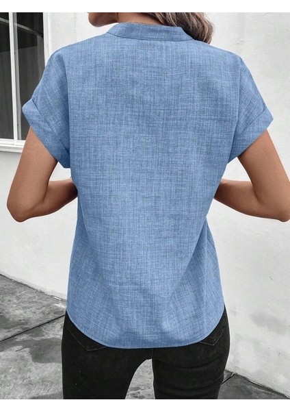 Kadın Kısa Kollu Hakim Yaka Sofya Bluz indirimleri