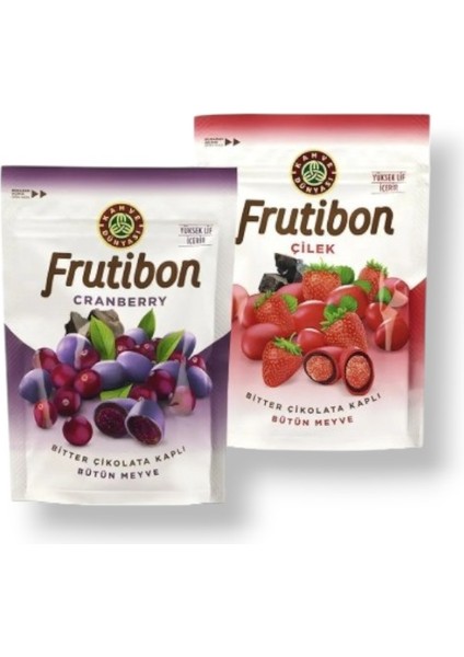 Frutibon Cranberry Bitter 50 gr Ve Frutibon Çilek 50 gr