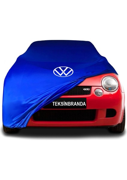 Volkswagen Lupo Mavi Kumaş Araba Branda Logolu Kumaş Araba Brandası Penye Oto Branda