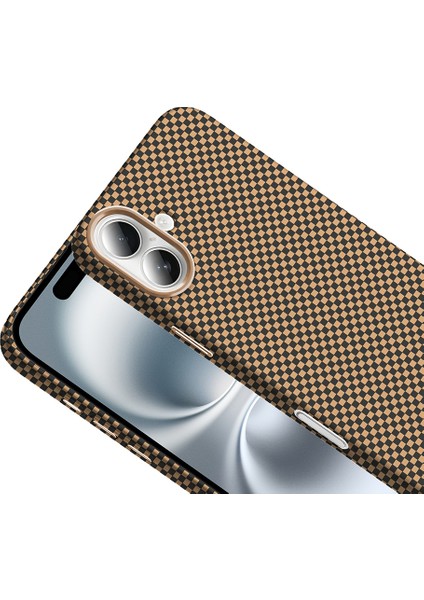Apple iPhone 16 Plus Kılıf Magsafe Şarj Özellikli Karbon Fiber Görünümlü Gros Kapak