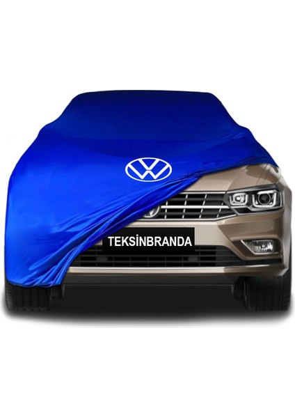 Volkswagen Bora 4 (2018 - ) Mavi Kumaş Araba Branda Logolu Kumaş Araba Brandası Penye Oto Branda