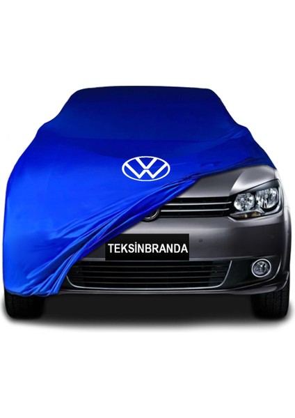 Volkswagen Touran 1 Mavi Kumaş Araba Branda Logolu Kumaş Araba Brandası Penye Oto Branda