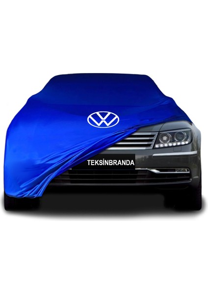 Volkswagen Phaeton Mavi Kumaş Araba Branda Logolu Kumaş Araba Brandası Penye Oto Branda