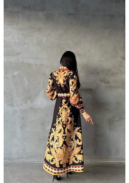 Kadın Siyah Kemerli Uzun Elbise NBMS2395 fırsatları