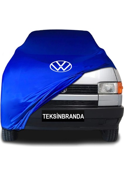 Volkswagen Transporter T4 1996 - 2003 Mavi Kumaş Araba Branda Logolu Kumaş Araba Brandası Penye Oto Branda