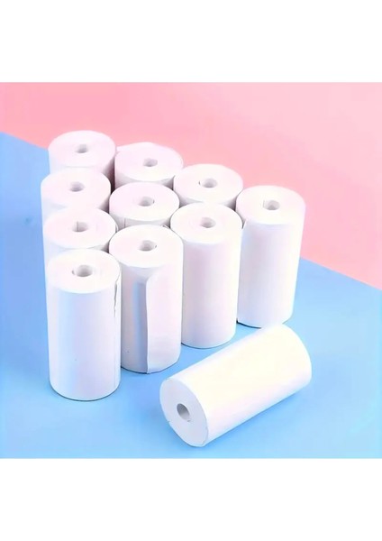 Mini Termal Yazıcı Rulosu 3 Adet - 3 Rulo Beyaz Mini Yazıcı Kâğıdı