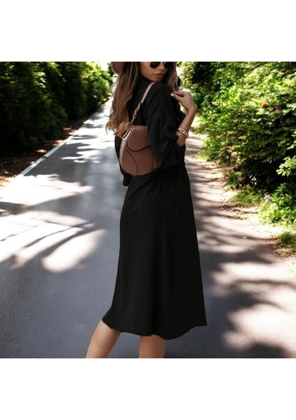 Gömlek Yaka Düğmeli Kemerli Keten Elbise modelleri