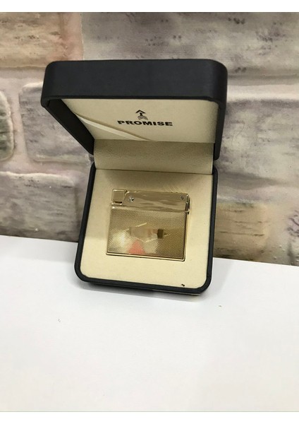 Marka Sarı Gold Gazlı Nokta Desenli Kişiye Özel Çakmak