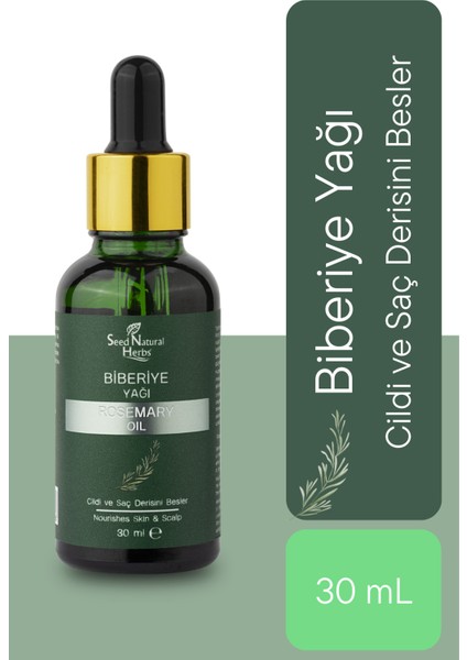 Doğal Biberiye Yağı Yıpranmış Saçlar İçin Saç Bakımı 30 ml