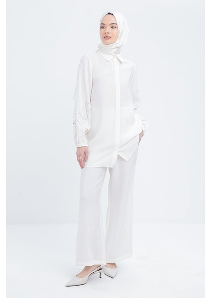 Zincir Nakışlı Kolu Lastikli Gömlek S51321A0