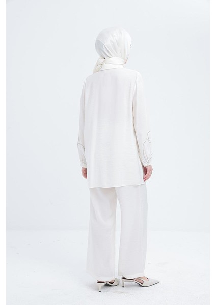 Zincir Nakışlı Kolu Lastikli Gömlek S51321A0 modelleri