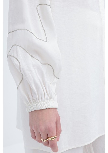 Zincir Nakışlı Kolu Lastikli Gömlek S51321A0 fırsatları