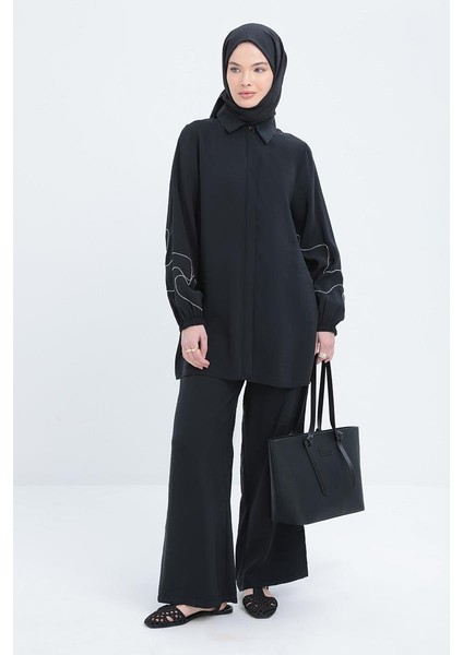 Zincir Nakışlı Kolu Lastikli Gömlek S51321A0 indirimleri