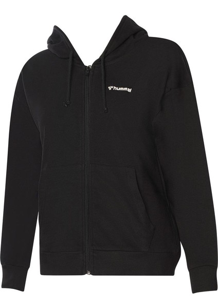 Helen Siyah Fermuarlı Kadın Sweatshirt