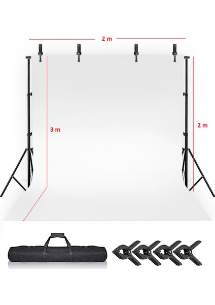 White Screen Beyaz Fon Perde 2X3 m Fotoğraf ve Ürün Çekimleri Için + Fon Standı fiyatları