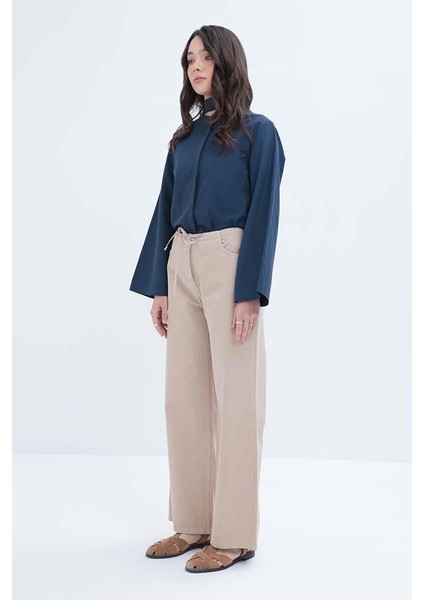 Geniş Paça Gabardin Pantolon S77117A0 fırsatları