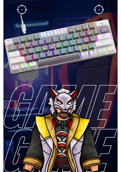 Mekanik Oyuncu Klavyesi Red Switch Rgb LED Işıklı Kablolu Gaming Klavye