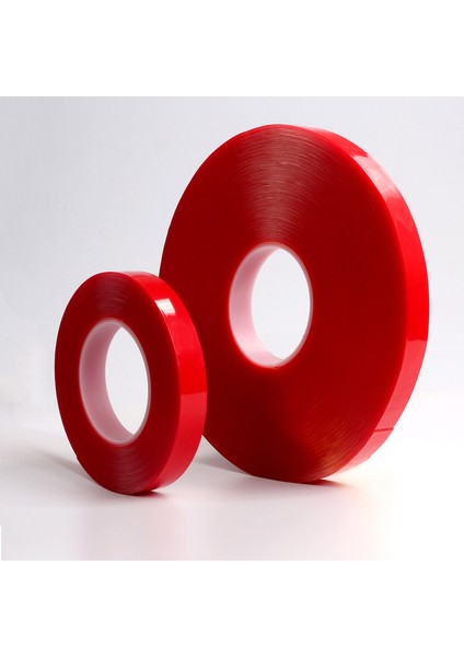 Çift Taraflı Akrilik Silikonize Bant 6MMX33MT Kırmızı Vhb