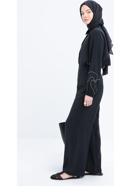 Yandan Fermuarlı Modal Geniş Paça Pantolon S77123A0 modelleri