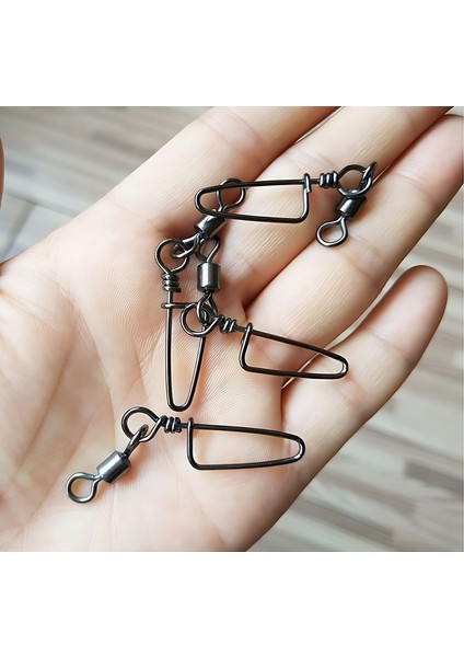 20 Adet 1/0 Numara,45 Kg Çeker,Nikel Kaplamalı Klipsli Fırdöndü,(Rolling Swivel Coastlock Snap).