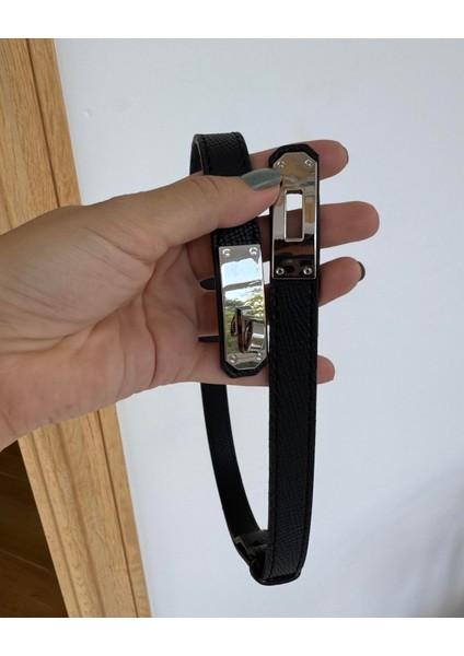Silver kilit tokalı dikişli kemer 2cm siyah fiyatları