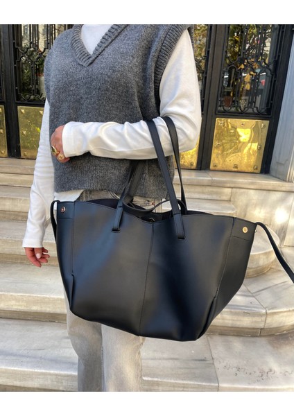 Oversize Cüzdanlı Günlük Çanta Siyah modelleri