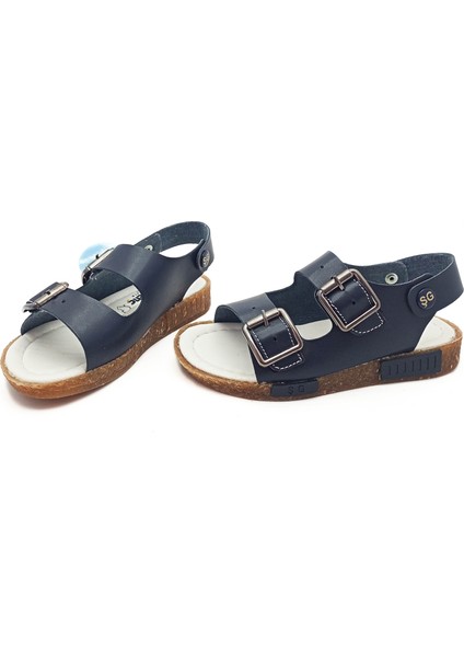 Şirin Genç Ortopedik Lacivert Renk Bantlı Tokalı Erkek Çocuk Sandalet fiyatları