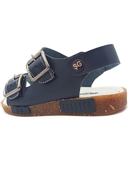 Şirin Genç Ortopedik Lacivert Renk Bantlı Tokalı Erkek Çocuk Sandalet indirimleri