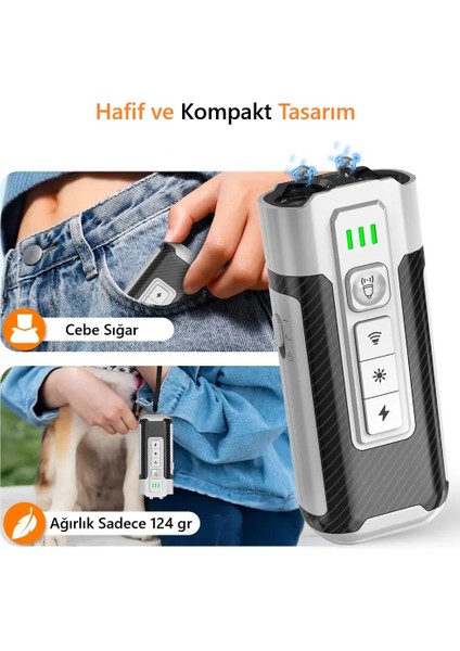 TZ-U59S Şarjlı LED Işıklı Ultrasonik Köpek Eğitici ve Kovucu Cihaz LED Işıklı modelleri