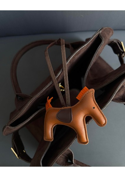 Horse Charm Aksesuar Taba
