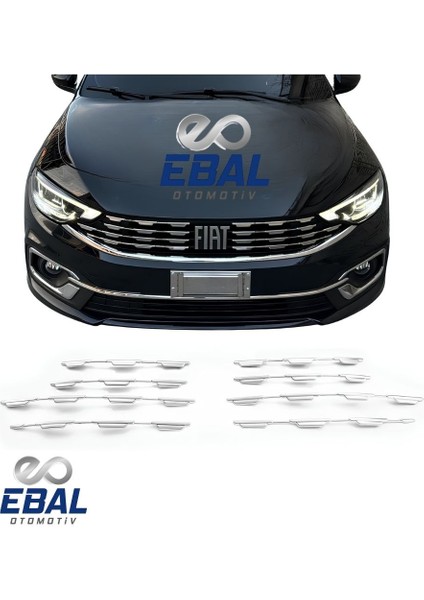 Fiat Egea Krom Ön Panjur 8 Parça 2020-2024 Model Arası Uyumlu P.çelik