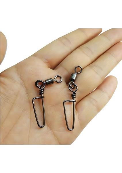 30 Adet 10 Numara,8 Kg Çeker,Nikel Kaplamalı Klipsli Fırdöndü,(Rolling Swivel Coastlock Snap).