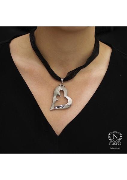 925 Ayar Gümüş Rodajlı Kalp Kolye Ucu