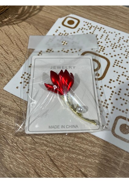 Broş Gül Desen