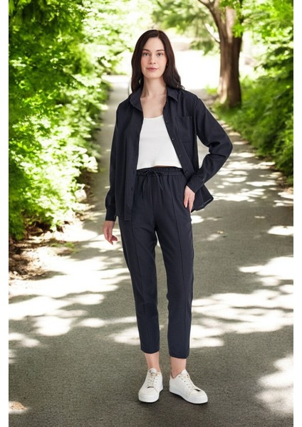 Yazlık Alt Üst Rahat İkili Keten Takım