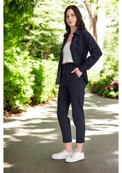 Yazlık Alt Üst Rahat İkili Keten Takım