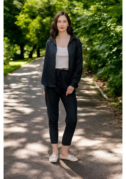 Yazlık Alt Üst Rahat İkili Keten Takım