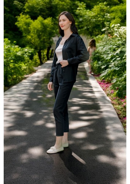 Yazlık Alt Üst Rahat İkili Keten Takım