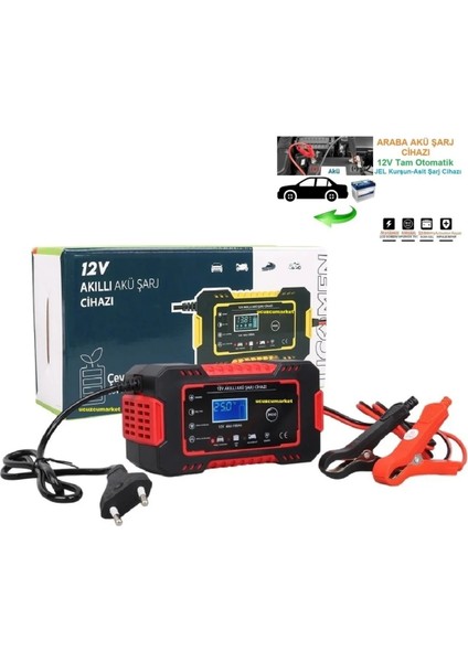 Akıllı LED Göstergeli Akü Şarj Cihazı ( Araba Için )