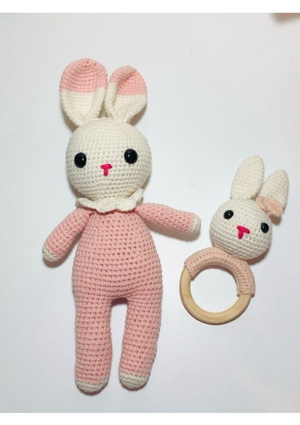 Uyku Arkadaşı Tavşan ve Diş Kaşıyıcı Set Handmade Organik