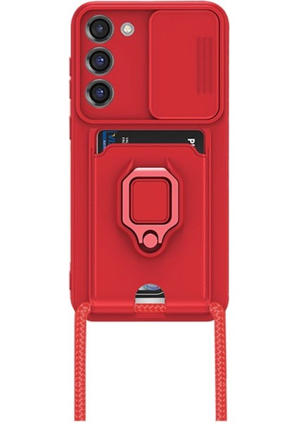 Samsung Galaxy S23 Plus Kartvizitli Yüzüklü Silikon Kılıf Case