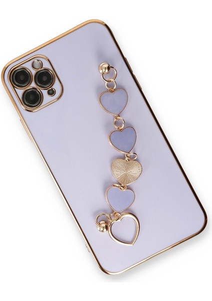 Apple iPhone 11 Pro Uyumlu Esnek Silikon Şık Kalpli Askı Tam Koruma Kılıf