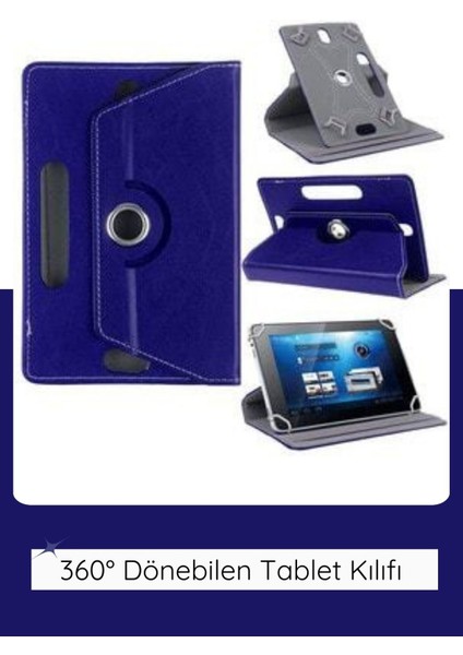 Technopc Ultrapad TM-T10 10'' Inç Universal 360° Döner Standlı Kapaklı Koruyucu Tablet Kılıfı